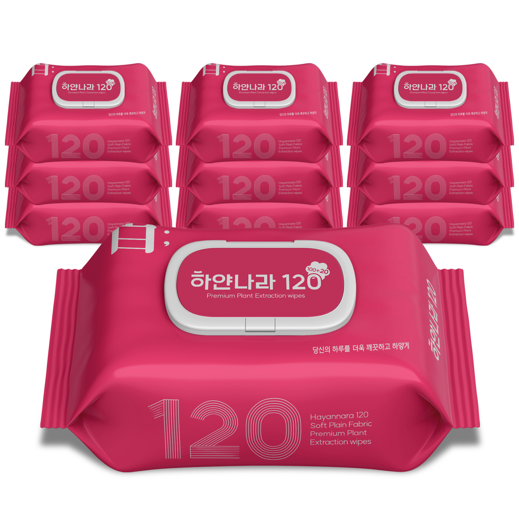 하얀나라120 대용량 물티슈 캡형 120매 10팩