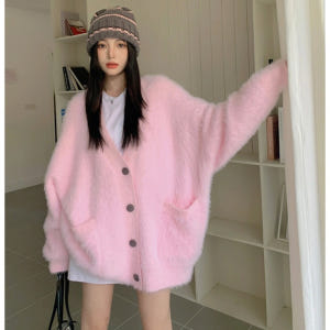 예능 나 혼자 산다 설현 가디건 패션 오버핏 핑크 니트 아우터 착용 후기 | 사이즈/핏 총정리 - 상품 이미지 4