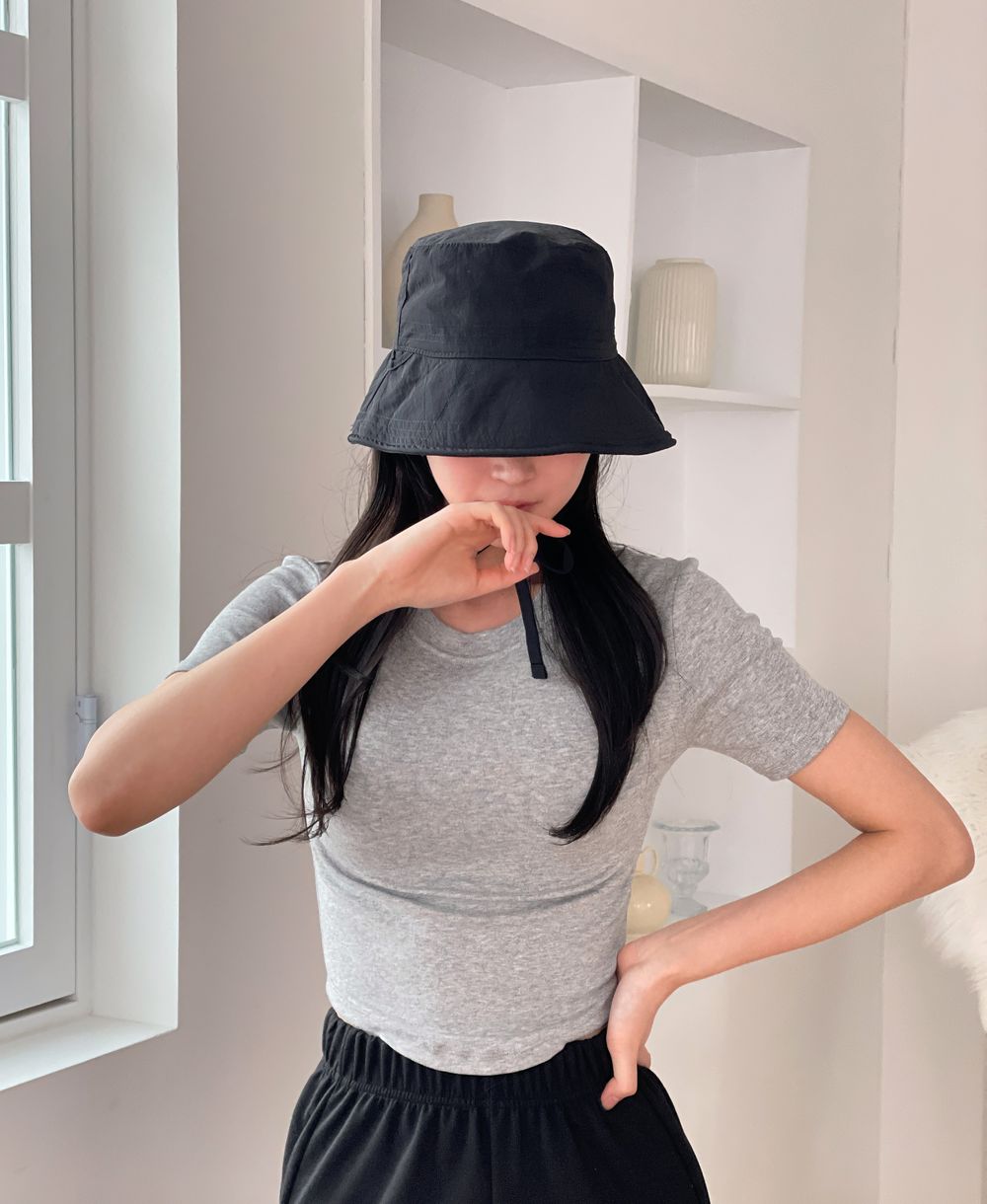 포레 벙거지모자 보넷 리본 턱끈 스트링 와이어 버킷햇 물놀이 휴가 바캉스(4color) 상세 이미지 13