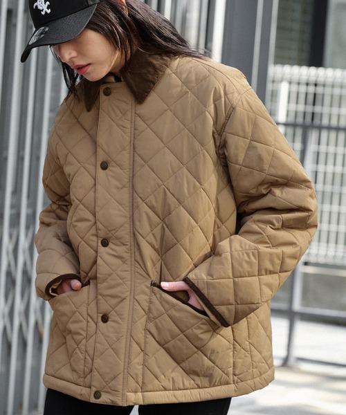 retock's 퀼팅 자켓 카라 코듀로이 빅 실루엣 오버핏 재킷 발수 나일론 4컬러 이미지 4
