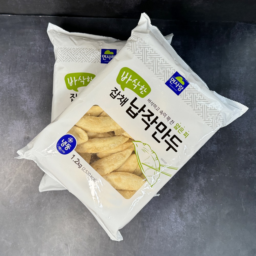 면사랑 바삭한 잡채 납작만두 맛있는 튀김 당면 야끼만두 업소용 군만두 당면고기, 1.2kg, 1개 - 상세 이미지 3