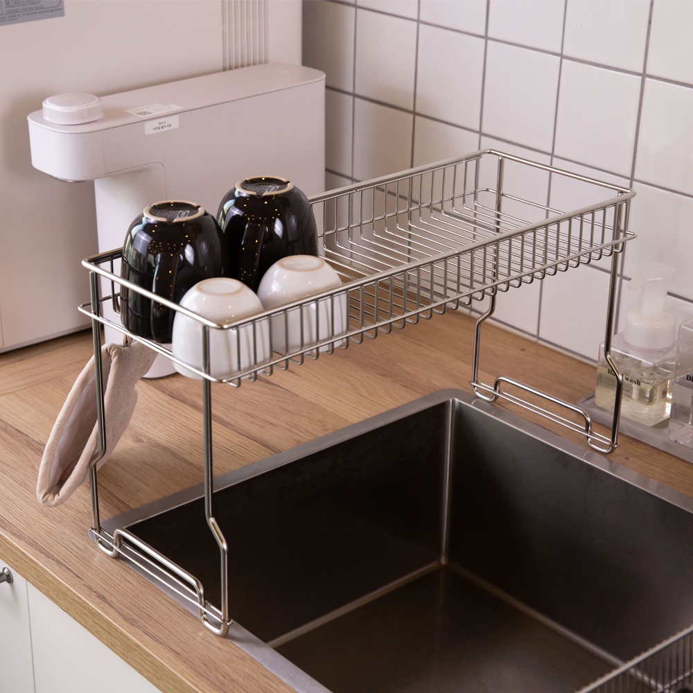 스토피아 투인원 올스텐304 틈새 슬림 확장형 식기건조대 1단(소)