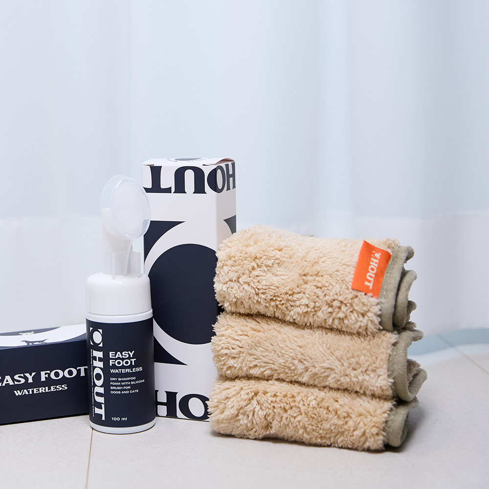 하웃 강아지 워터리스 샴푸 100ml + 펫타올s 1ea 세트