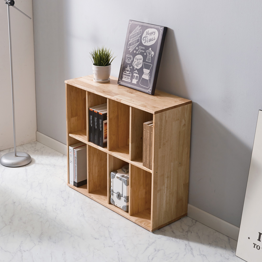큐브 원목책장 낮은 2단 수납 책장 - 상세 이미지 2