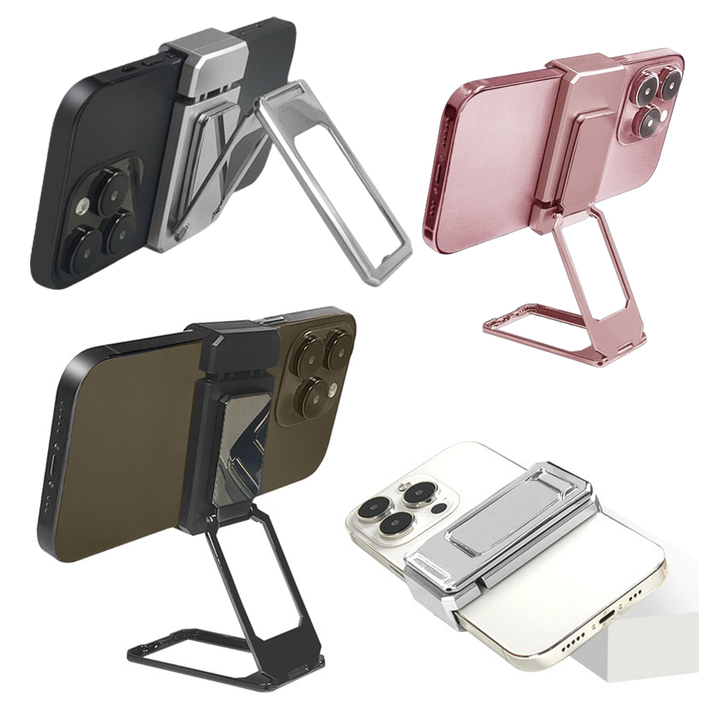 휴대용 핸드폰 집게 탈부착식 회전 2단 접이식 거치대 스탠드 탁상용 차량용 자석 홀더 자바라 비행기 폰거치대