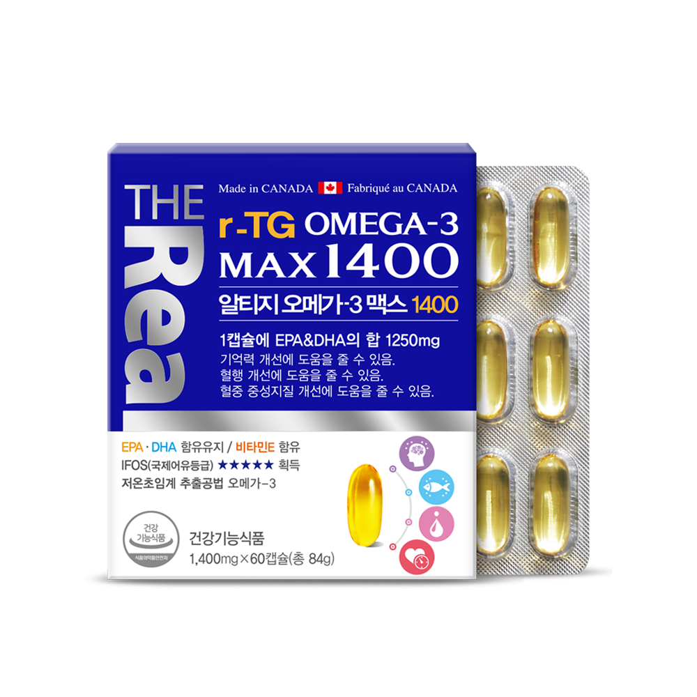 더리얼 캐나다 알티지 rTG 오메가3 맥스 1400 초임계 EPA DHA 2개월 - 상세 이미지 2
