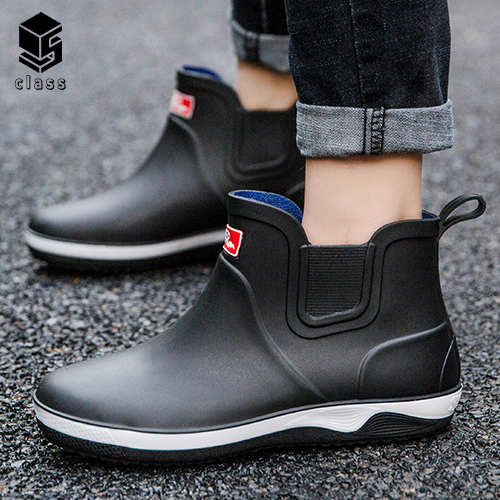 남자 장화 레드라벨 레인부츠 (성인 여름 방수 미끄럼방지 배달)