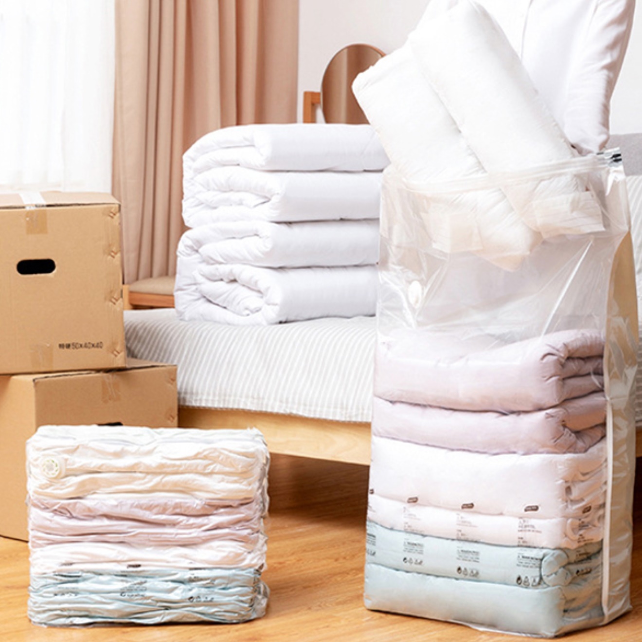 여행 압축 비닐 이불 압축 파우치 겨울 옷 진공 포장기