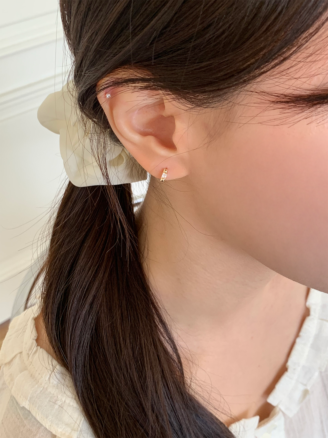 14k 베이직 인터널 큐빅 라블렛 피어싱 2mm 바 두께 0.8mm