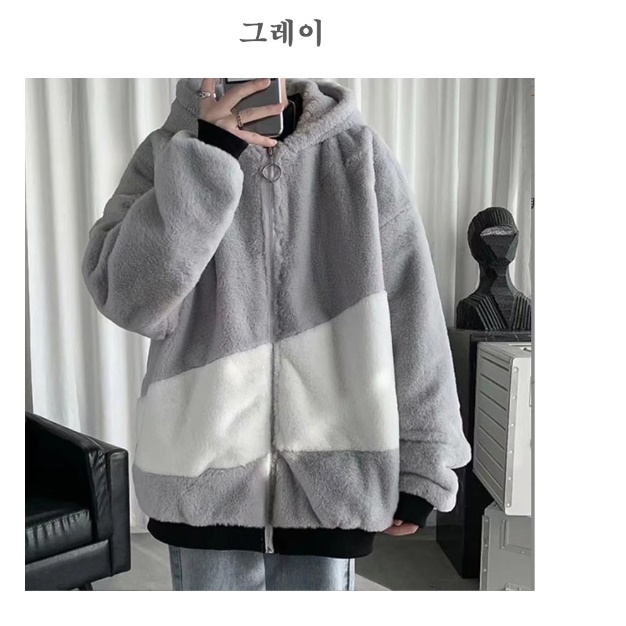 양털 빅사이즈후리스 오버핏 플리스 남자빅사이즈자켓 - 상세 이미지 2