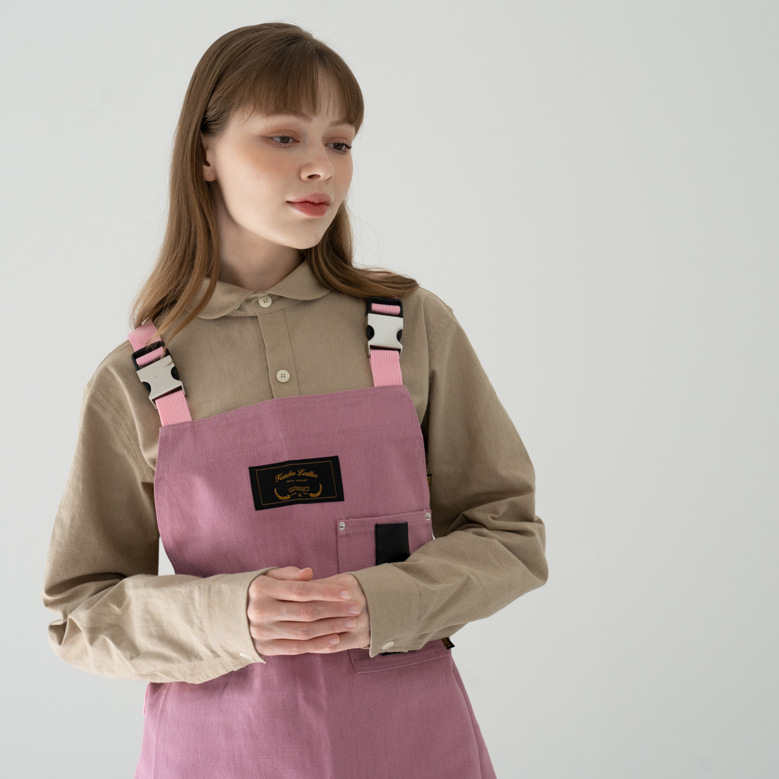 몬타나 핑크 칸데오레더 공방 꽃집 앞치마 플로리스트 카페 앞치마