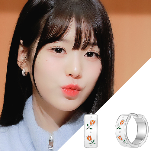 폴브리알 한소희 귀걸이 순은 925 실버 원터치 귀걸이 튤립 봄 꽃 PNSE0176 - 상세 이미지 2