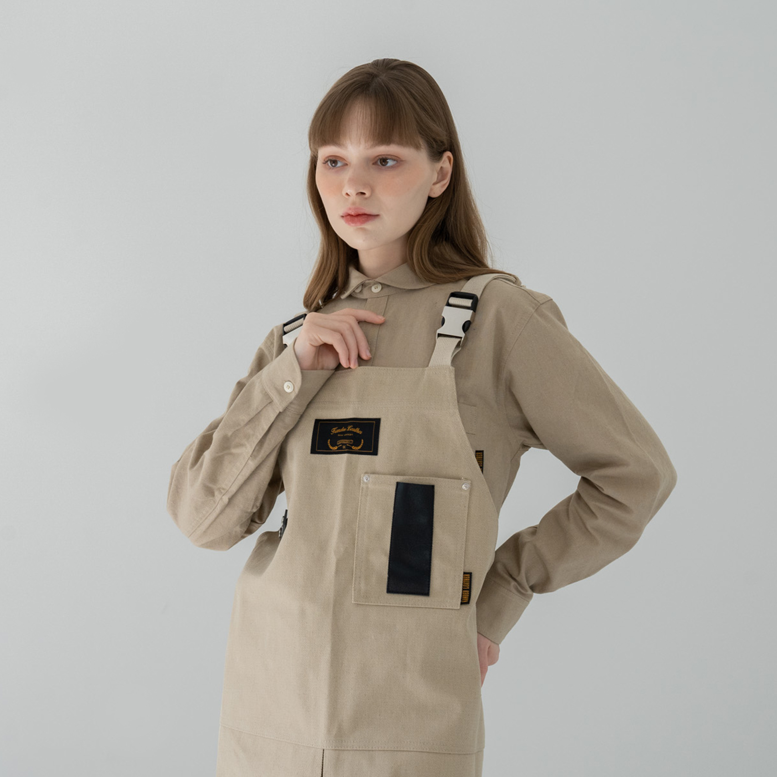 몬타나 피넛 칸데오레더 공방 미용실 카페 미용사 바리스타 앞치마 가죽 앞치마