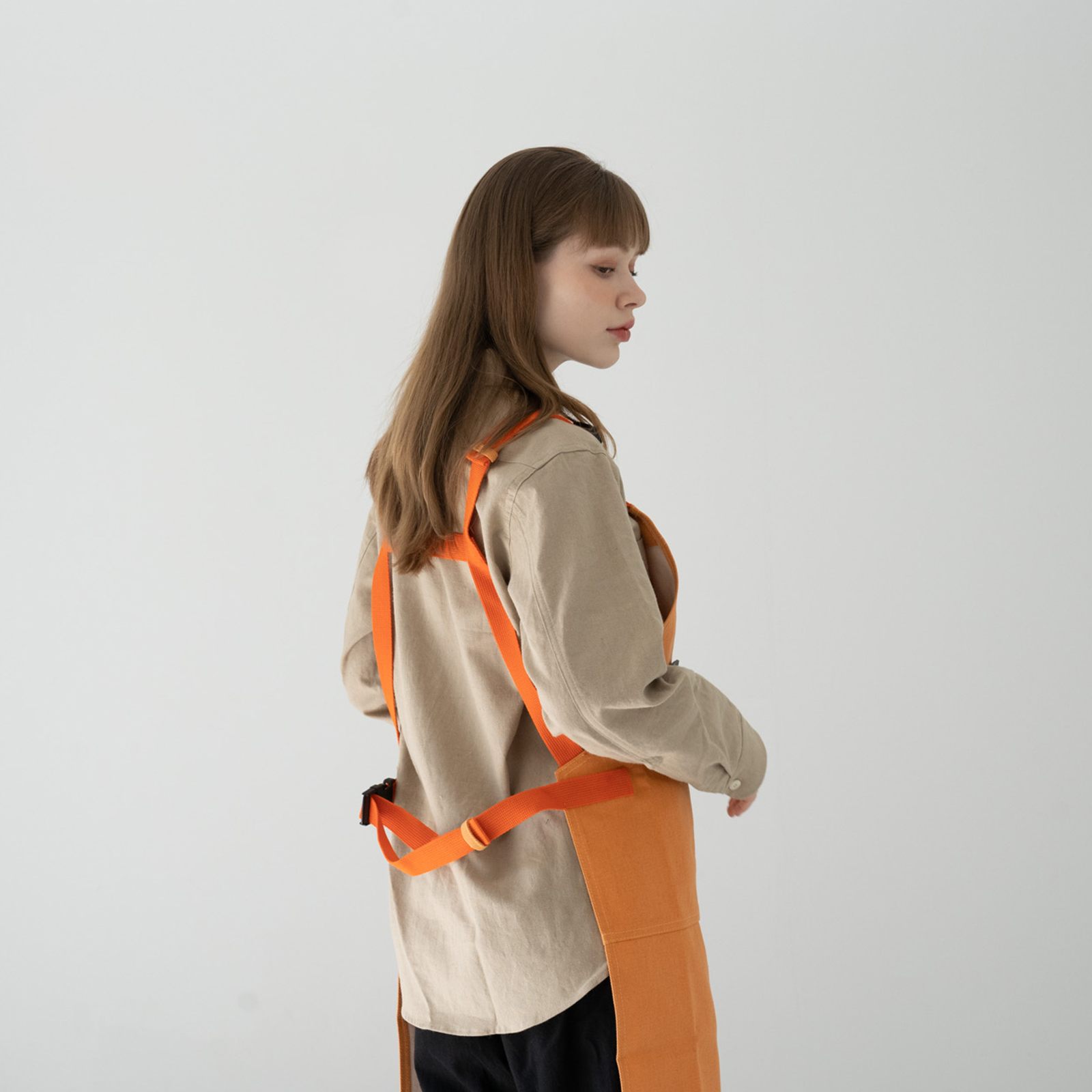 몬타나 오렌지 칸데오레더 공방 미용실 카페 미용사 바리스타 앞치마 가죽 앞치마