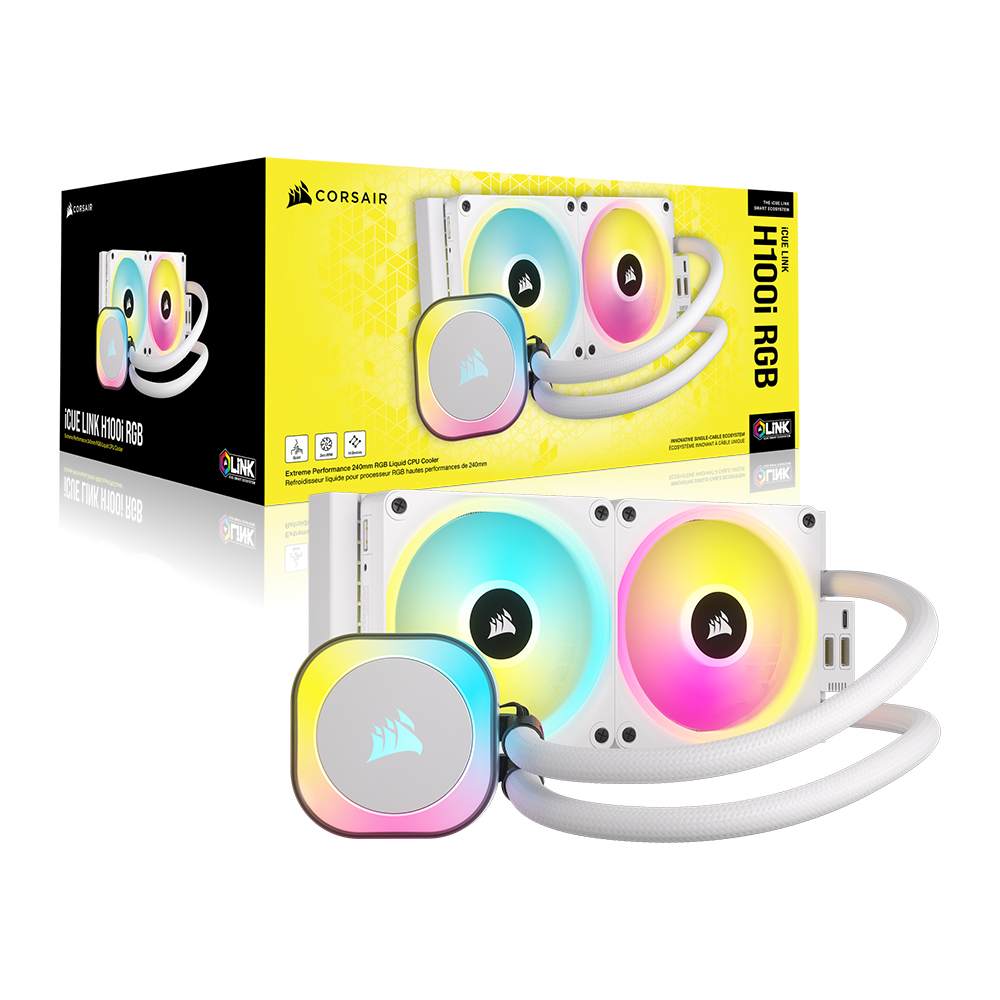 [클리어런스] 커세어 iCUE LINK H100i RGB 수냉쿨러 화이트 - 상품 이미지