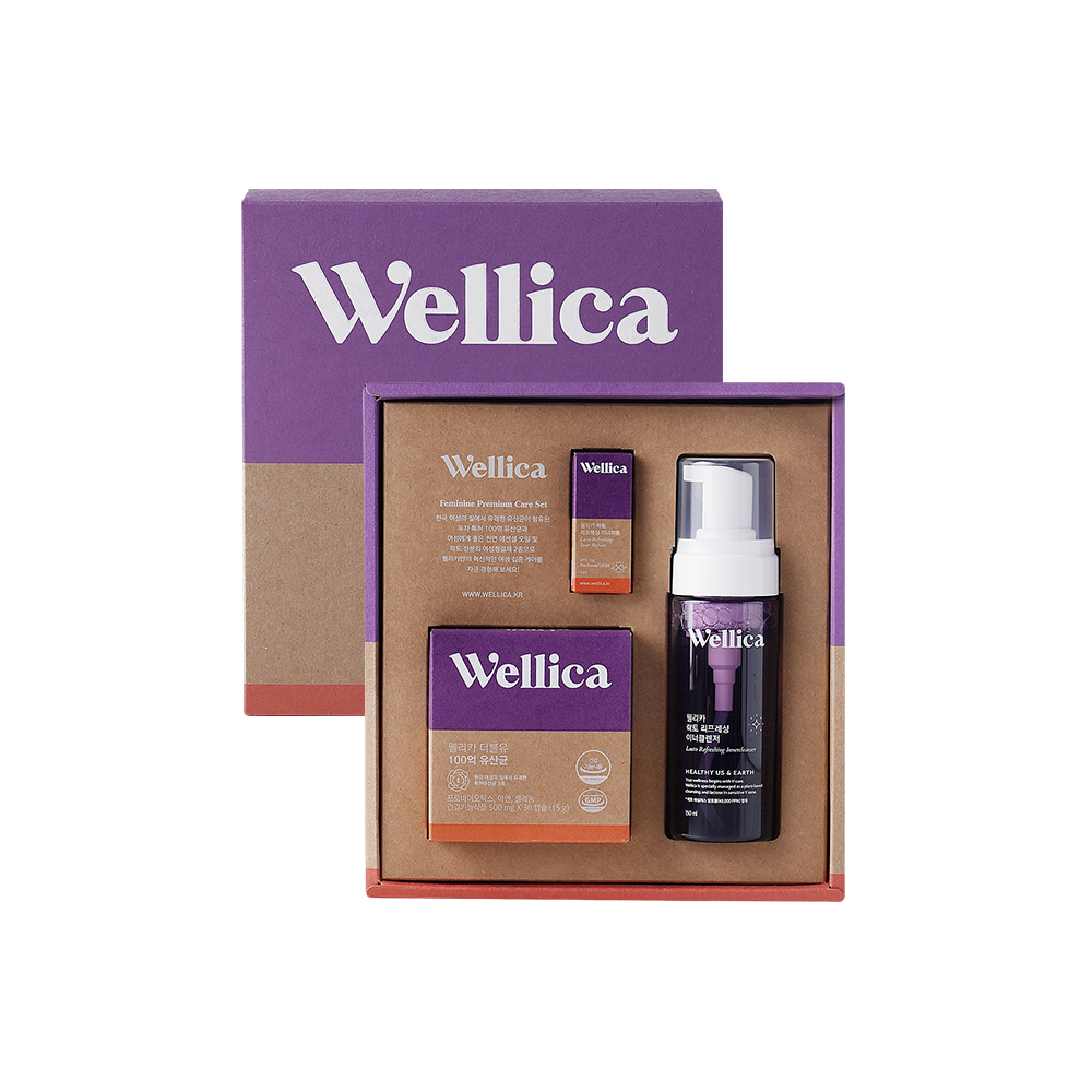 웰리카 Y존케어 3종 추석선물세트 여성청결제 150ml+이너퍼퓸 5ml+질유산균 30캡슐 - 메인 이미지