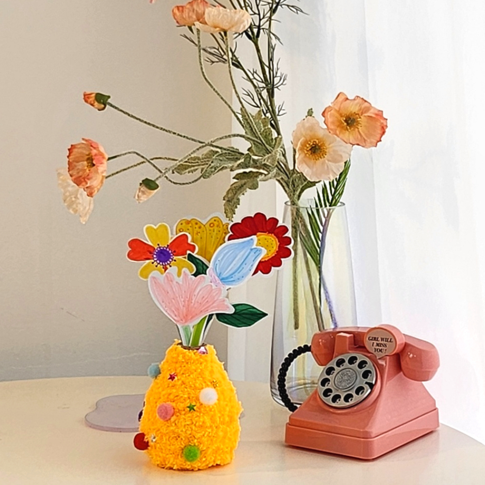 봄 만들기 모루 종이 꽃 화분 DIY 키트 이미지 6