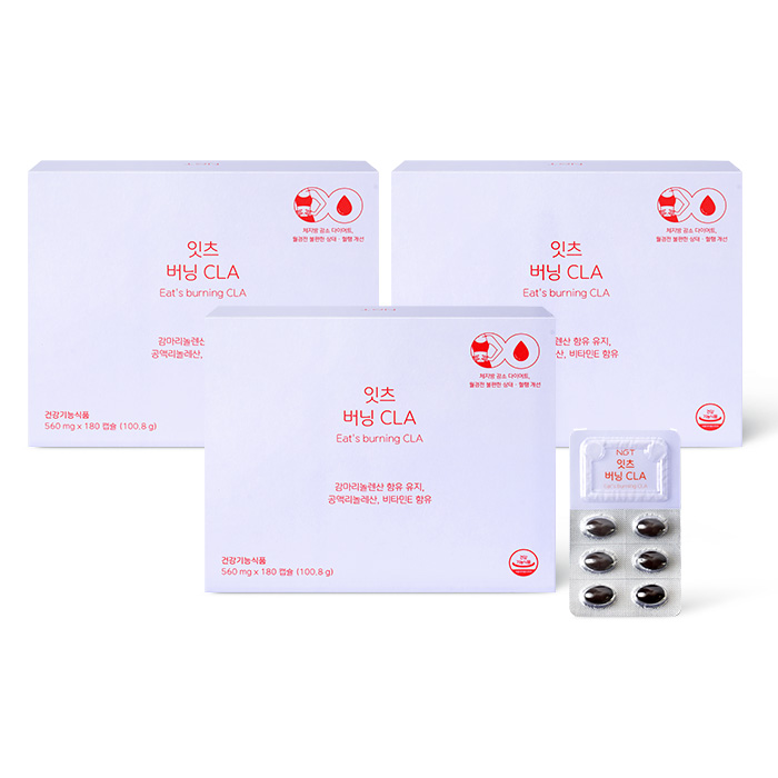네츄럴굿띵스 잇츠 버닝 CLA 감마리놀렌산 다이어트 영양제 체지방감소 180캡슐, 3개 제품 이미지