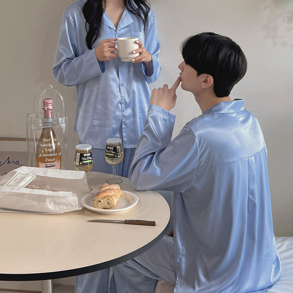 [A.made] 센트 실크 긴팔 커플파자마 잠옷세트 1color 이미지 4