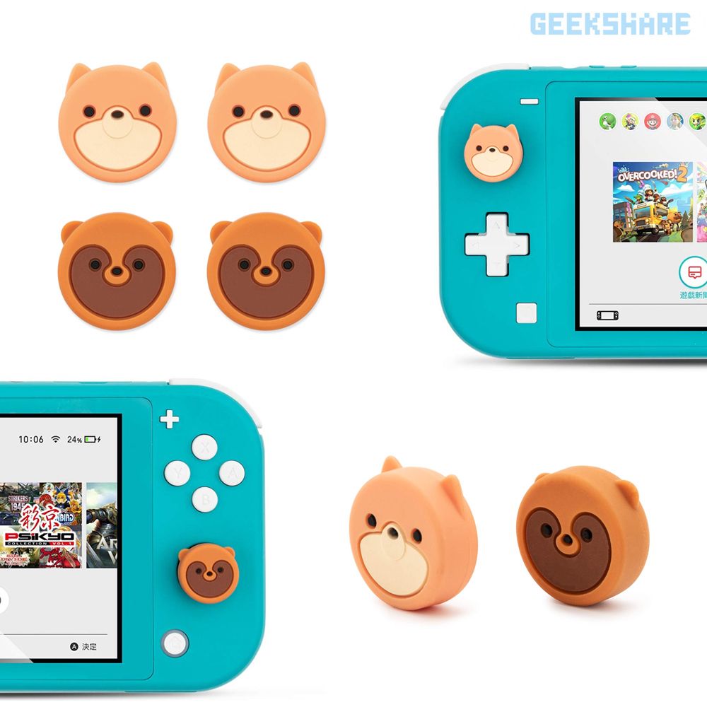 닌텐도 스위치 조이콘 스틱커버 키 캡 긱쉐어 흰강아지곰 OLED 라이트 호환 - 상세 이미지 2