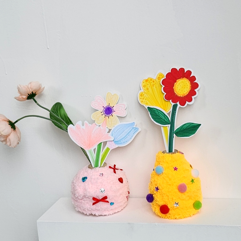 봄 만들기 모루 종이 꽃 화분 DIY 키트 이미지 8