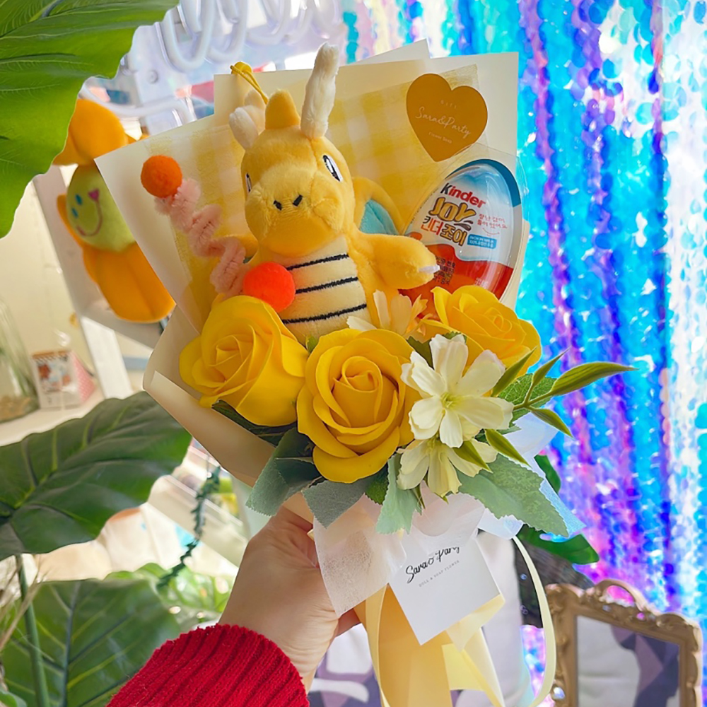 포켓몬스터m 망나뇽 인형 킨더조이 비누꽃 꽃다발 졸업식 입학식 학예회 - 상세 이미지 2