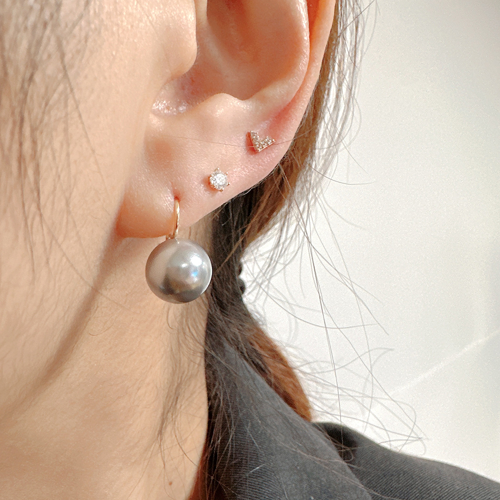 14K 10K 금귀걸이 진주 오닉스 산호 볼 귀걸이 10mm (변색없는 원석 무드)