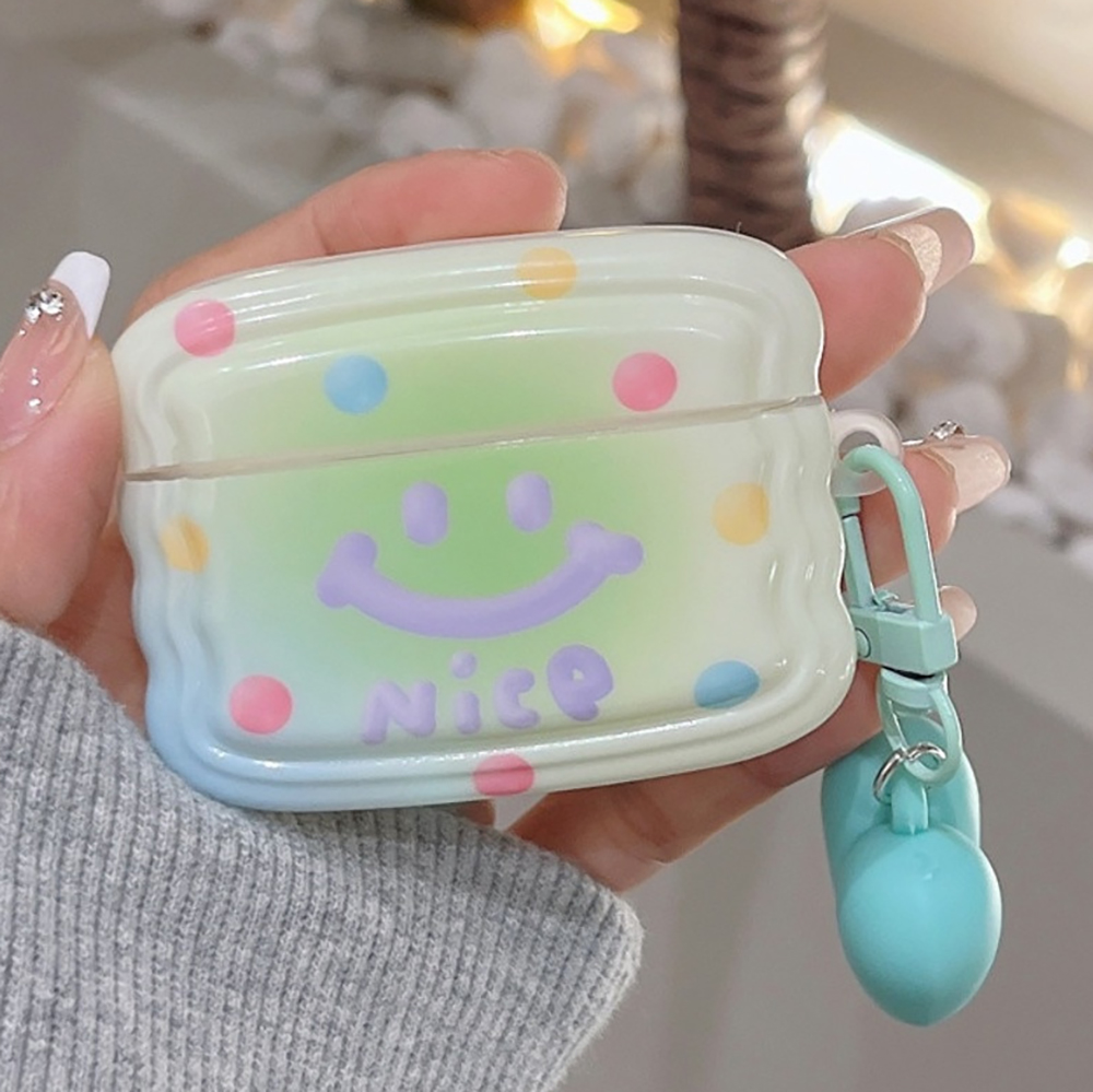 민트스마일 하트키링 물결 에어팟 프로2 케이스