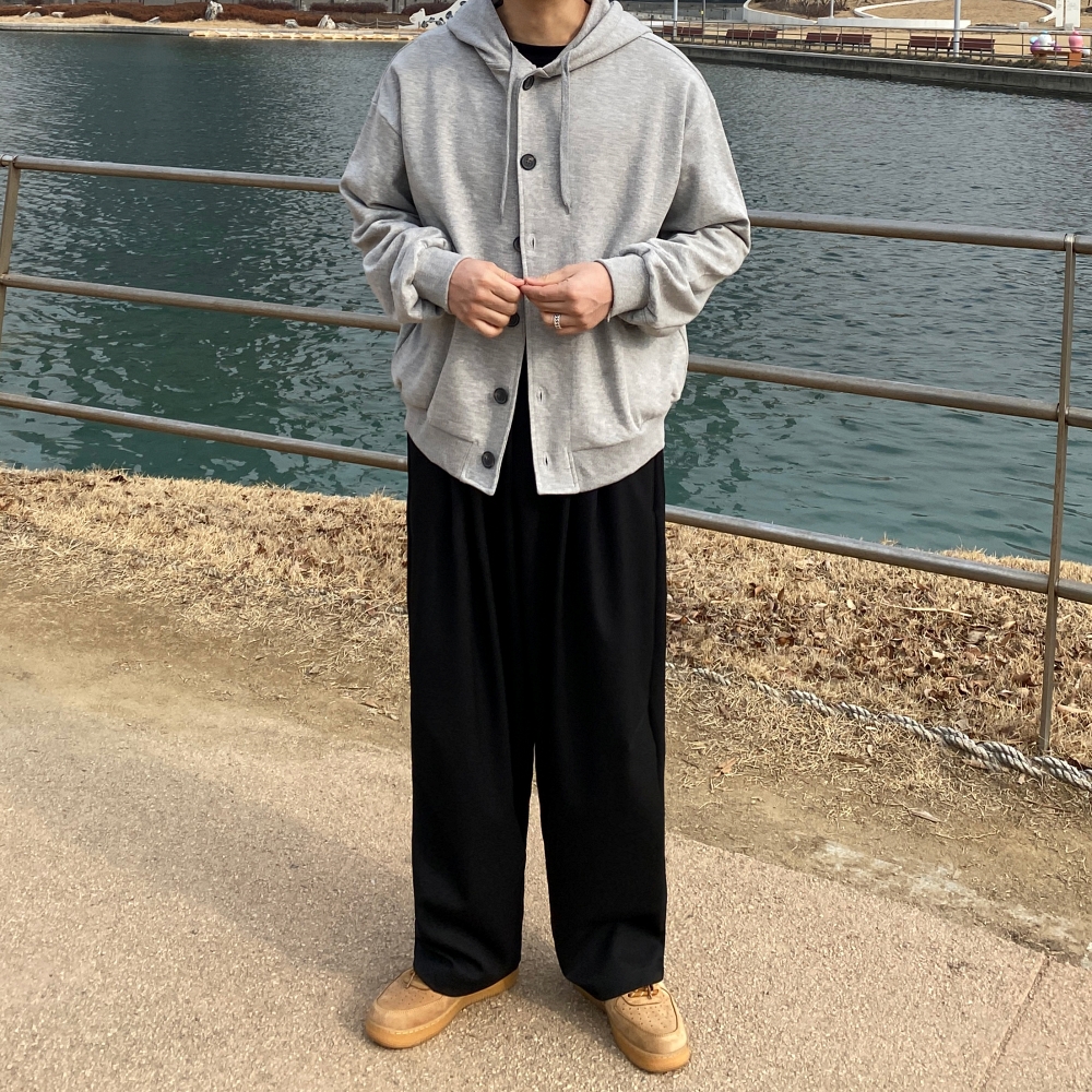 남자후드가디건 남자회색가디건 - 상세 이미지 3