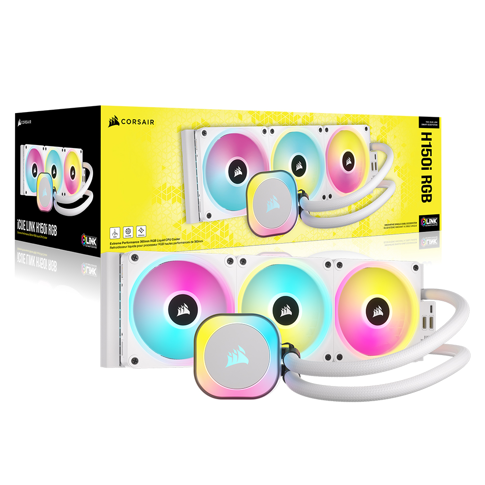 [클리어런스] 커세어 iCUE LINK H150i RGB 수냉쿨러 화이트 - 상품 이미지
