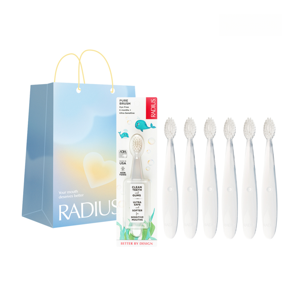 래디어스 퓨어베이비 6개 6개월-18개월 부드러운 아이 돌아기 칫솔