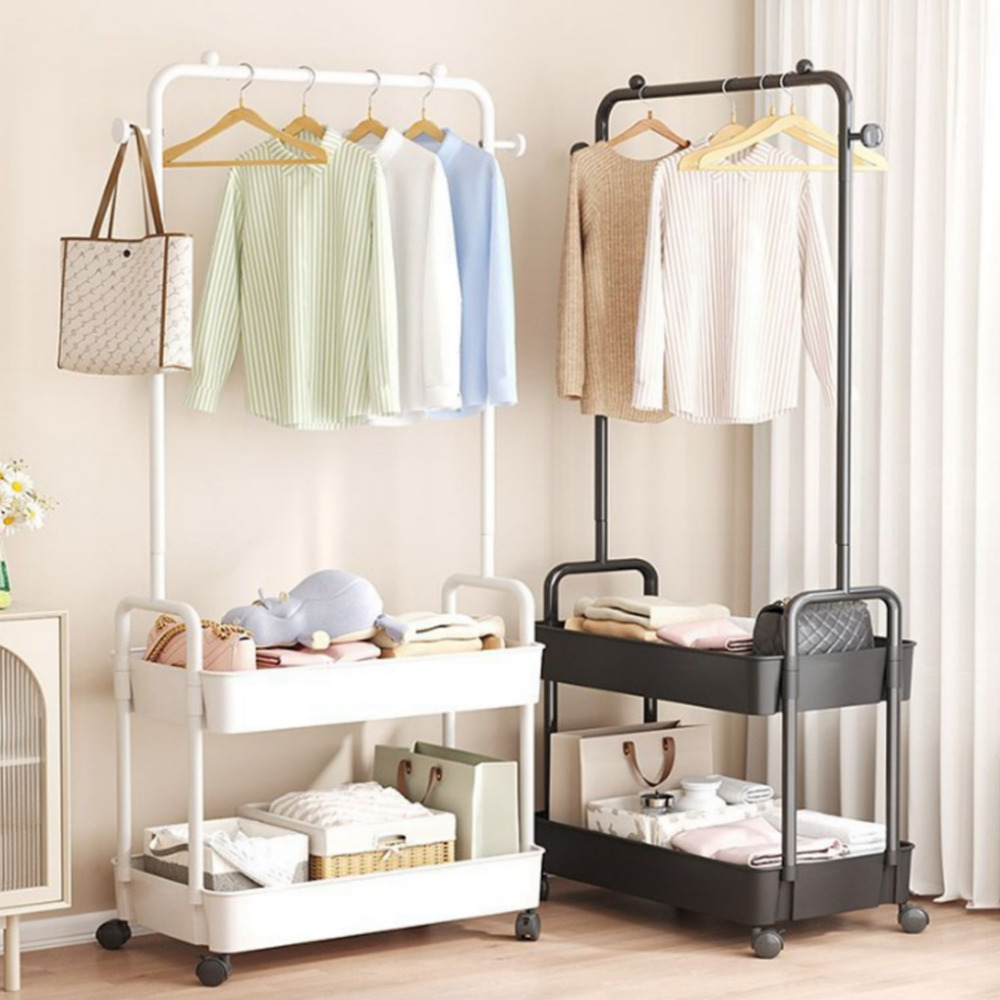 아이방행거 이동식 트롤리 선반형 자취방행거