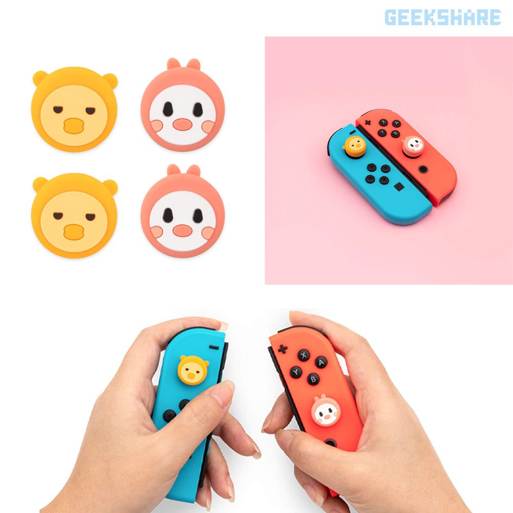닌텐도 스위치 조이콘 스틱커버 키 캡 긱쉐어 흰강아지곰 OLED 라이트 호환 - 상세 이미지 3