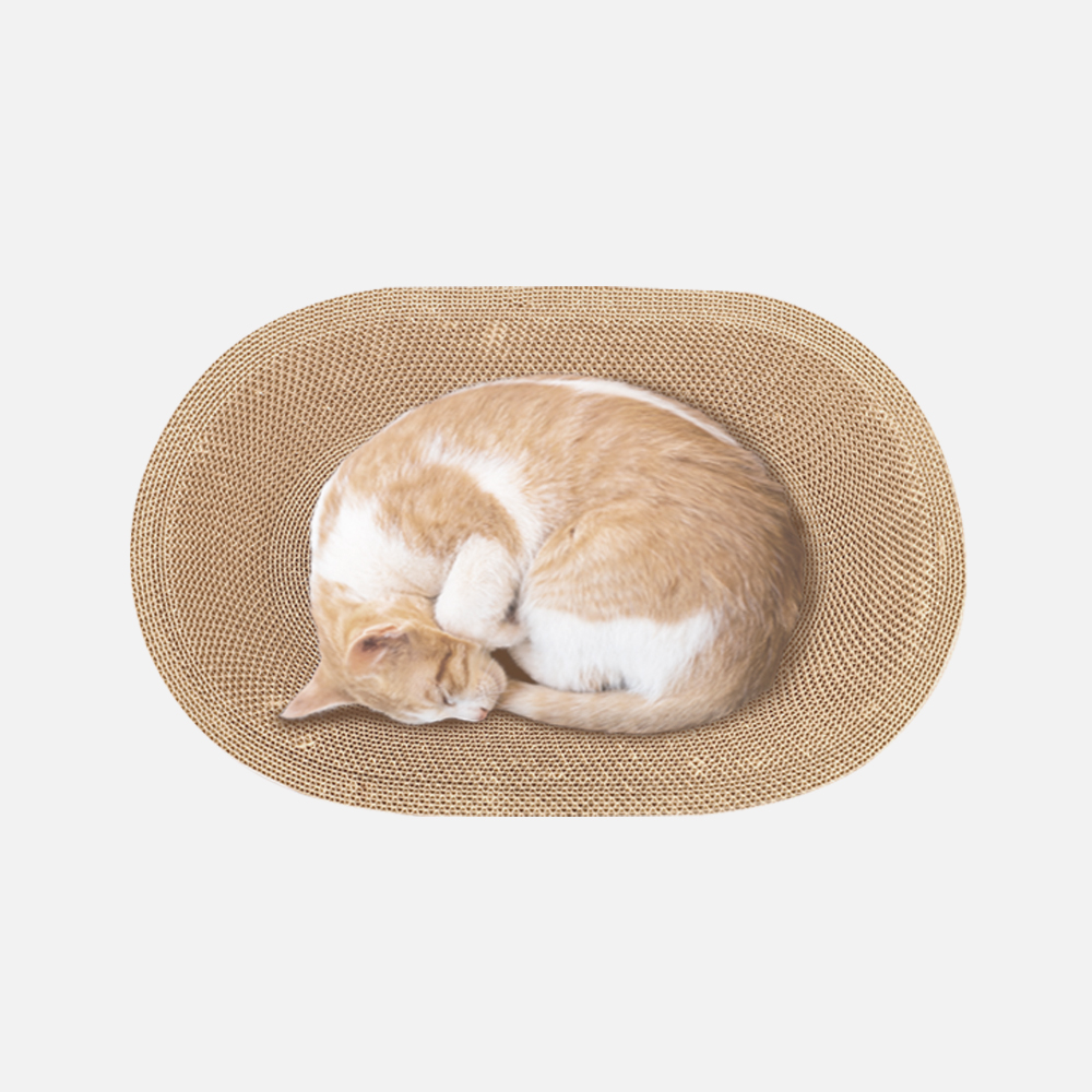 내꼬냥 고양이 스크래쳐 원형 소파 침대형 화이트, 중형 M 51X36 CM - 상세 이미지 4