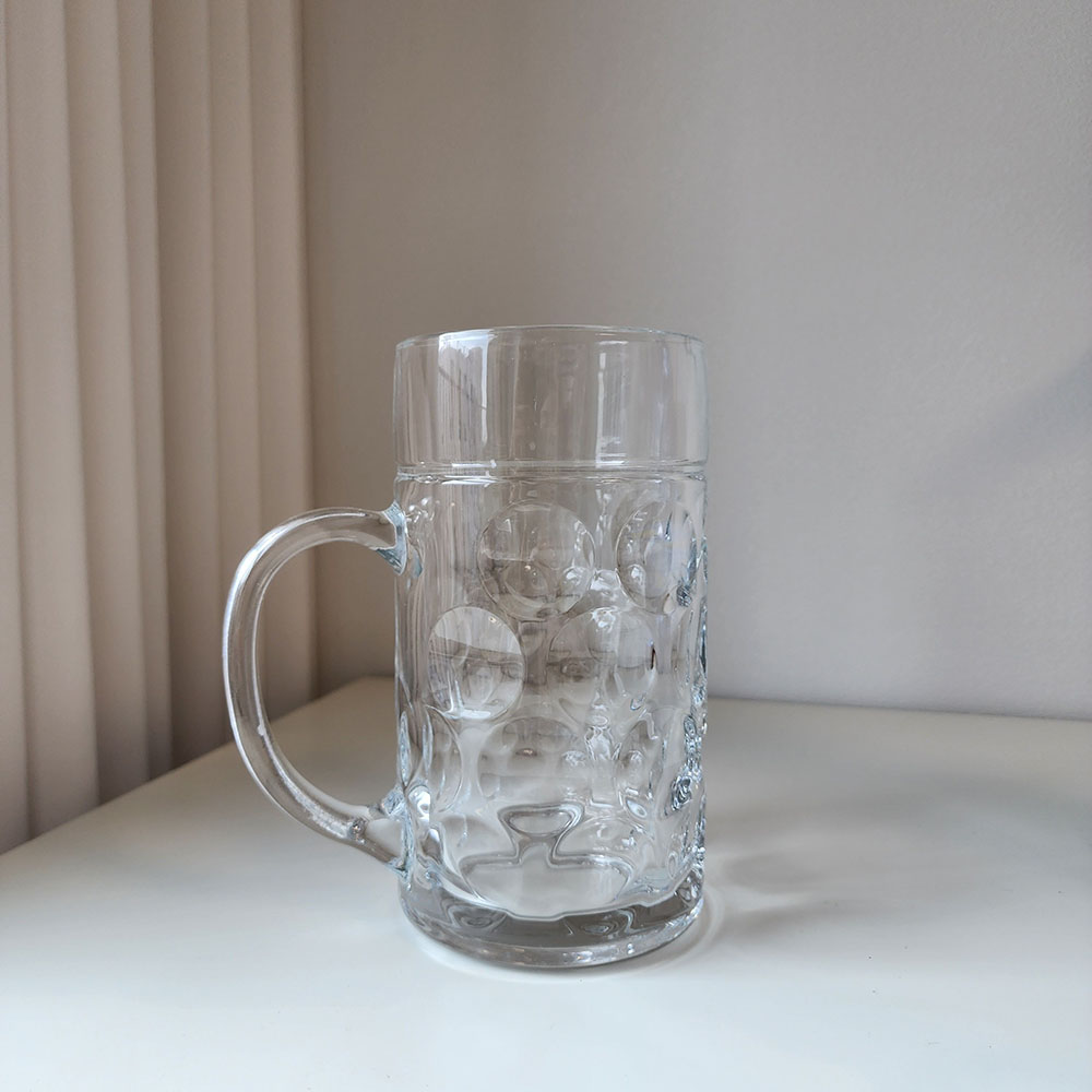 1.2L 대용량 큰 맥주잔 하이볼잔 손잡이 유리컵 1리터 비어 업소 호프 맥주컵 - 상세 이미지 3