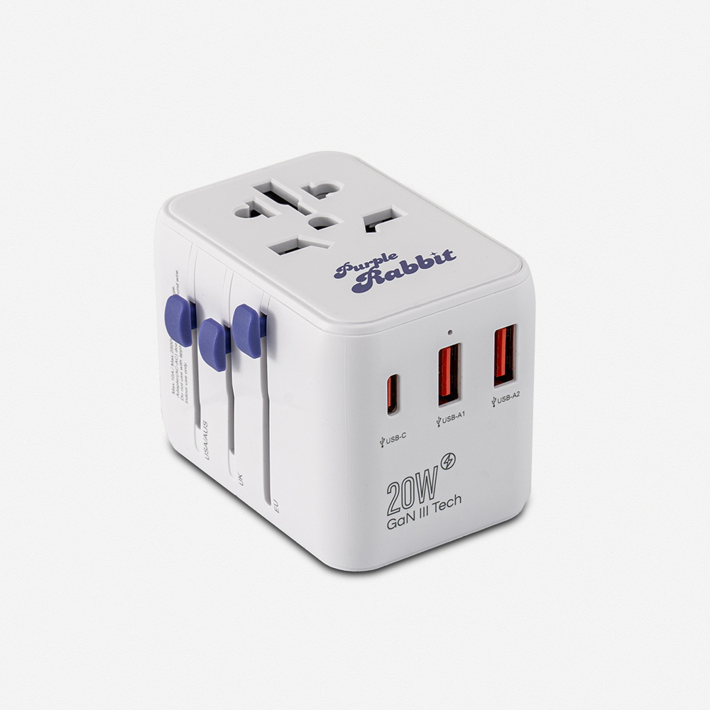 퍼플래빗 멀티어댑터 여행용 콘센트 USB 멀티탭 돼지코 플러그 해외 변압기 20W 이미지 8
