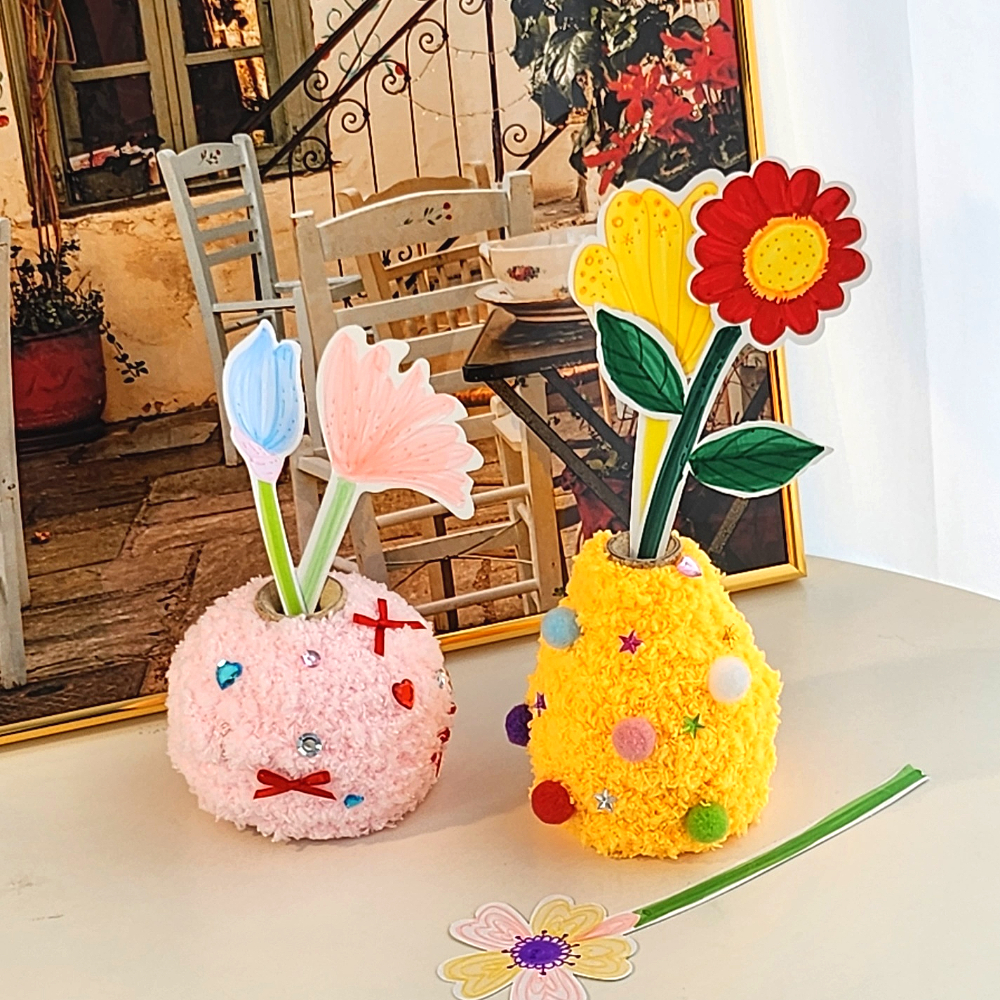 봄 만들기 모루 종이 꽃 화분 DIY 키트 - 상세 이미지 3