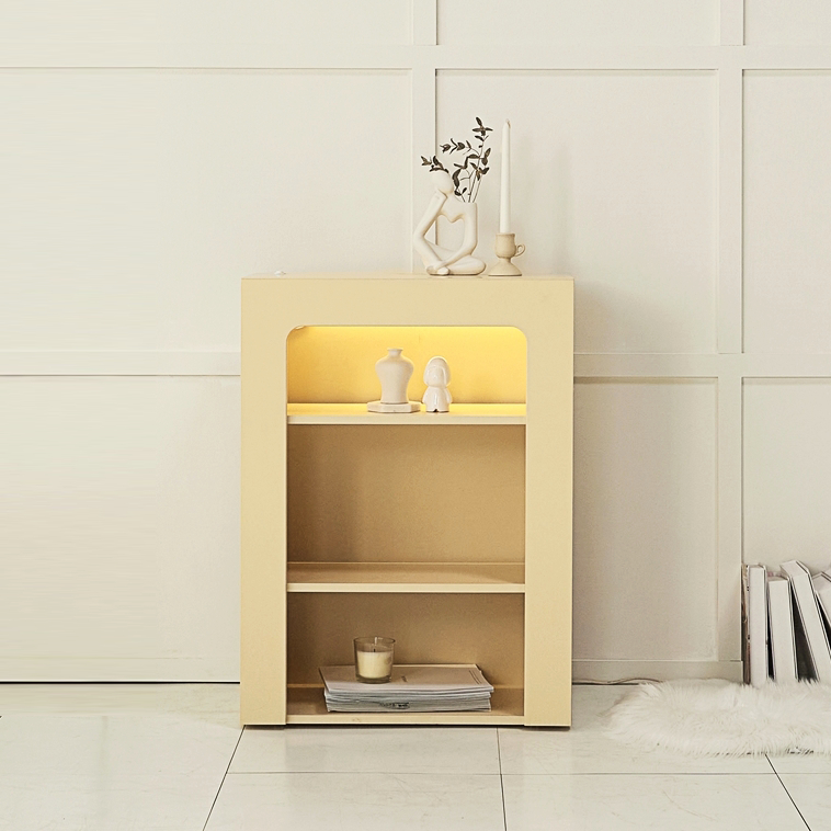 크림에그 led 벽난로콘솔 미니 벽난로 수납장 콘솔 선반