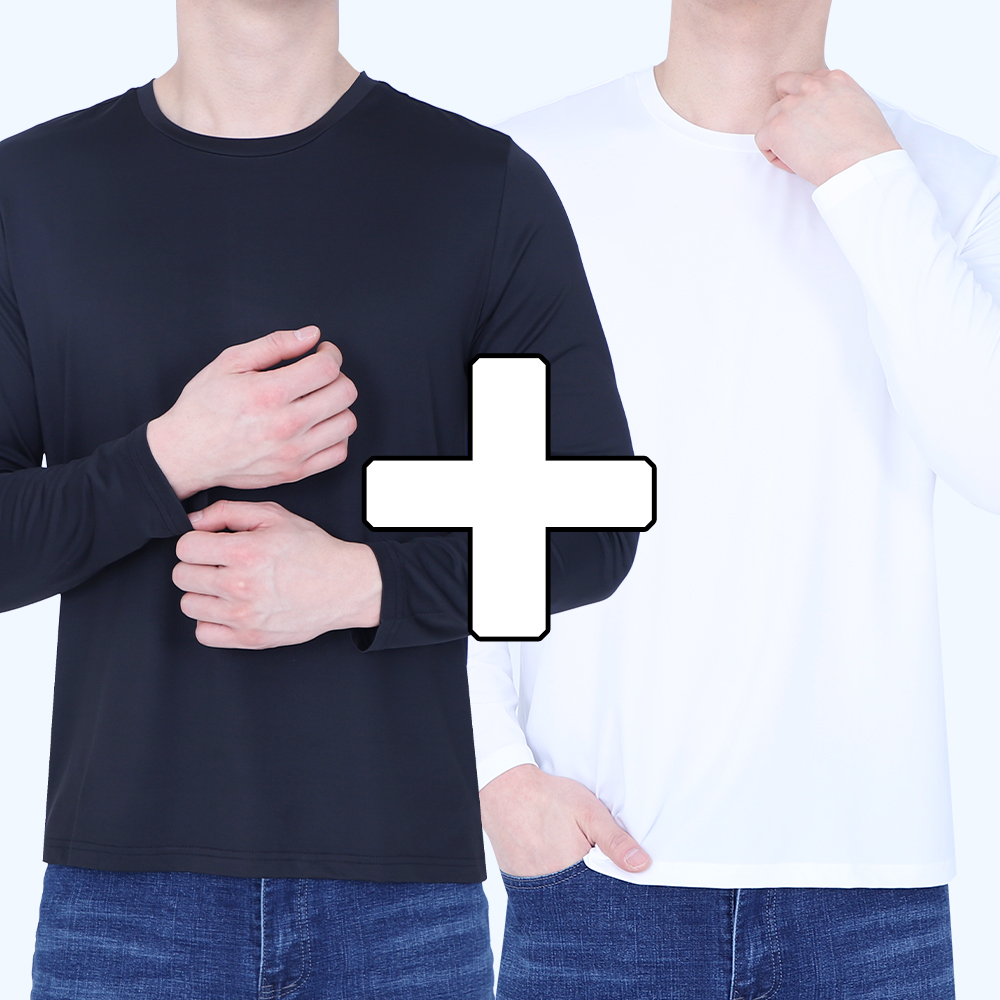 여름용 긴팔 쿨티 남자냉장고티셔츠 쿨링 작업복 쿨소재 쿨론 단체티 빅사이즈 - 상품 이미지