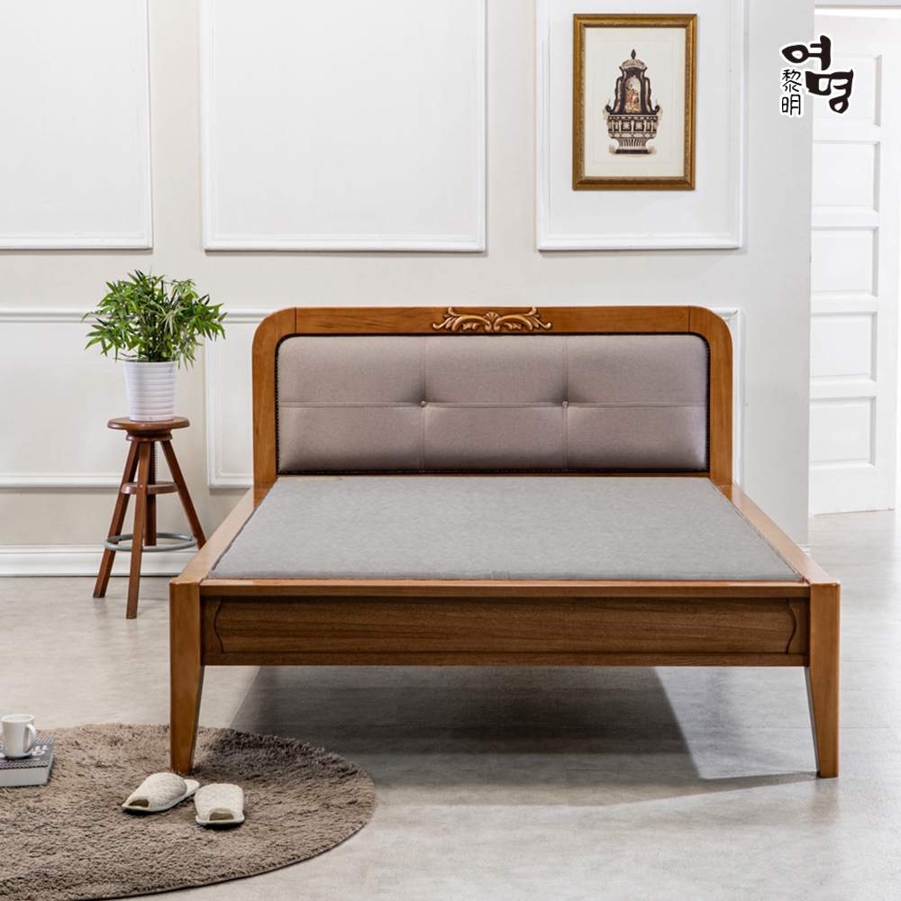 여명흙침대 싱글 S 패브릭핀 침대(황토볼 흙 돌 맥반석 칠보석 세라믹 연옥) - 상품 이미지