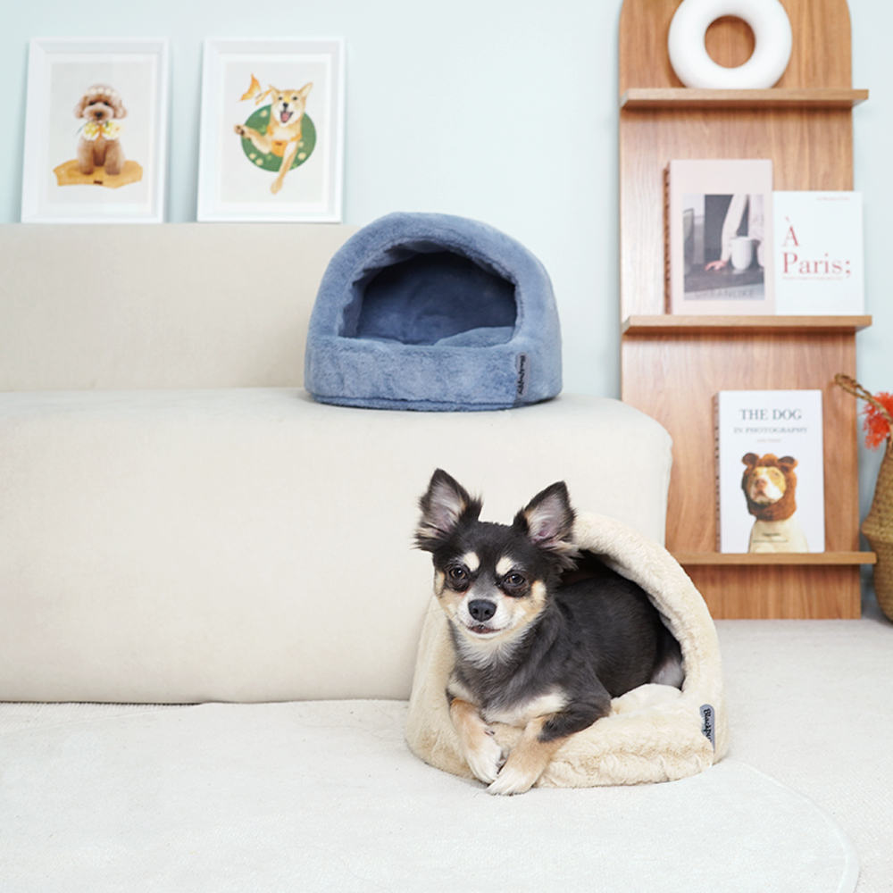 개과천선 윈터 강아지 동글이 하우스 애견 극세사 동굴집 고양이 숨숨집 논슬립 꿀잠 소형 - 상세 이미지 3