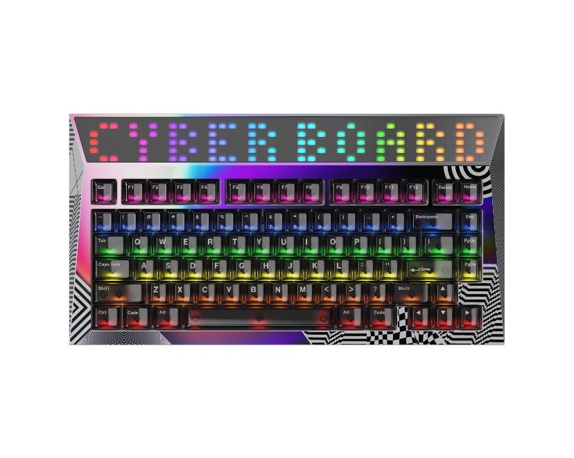 AngryMiao Cyberboard R4 기계식 키보드 사이버 보드 R4 무선 RGB 아이스실버Pro축 Gangstar 퍼플 - 상세 이미지 4