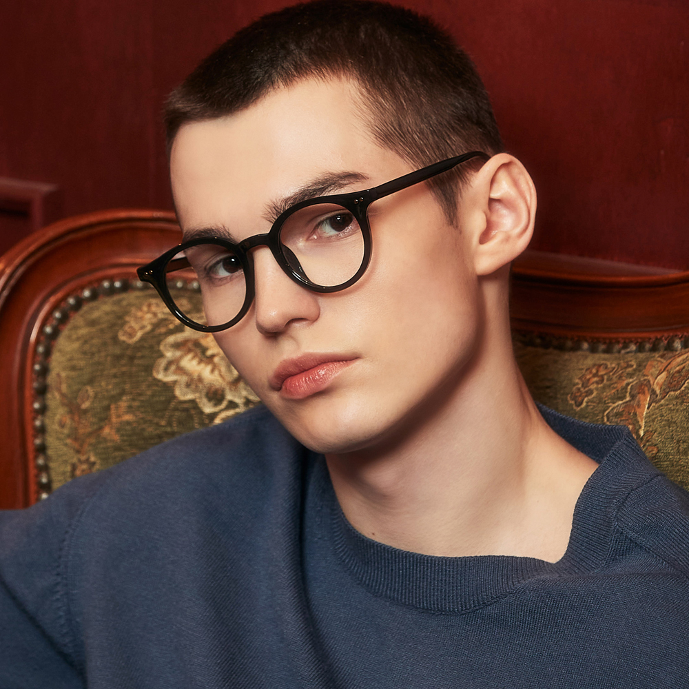 블루라이트차단 안경 패션 뿔테 동글이 라운드 남자 여자 투명 안경테