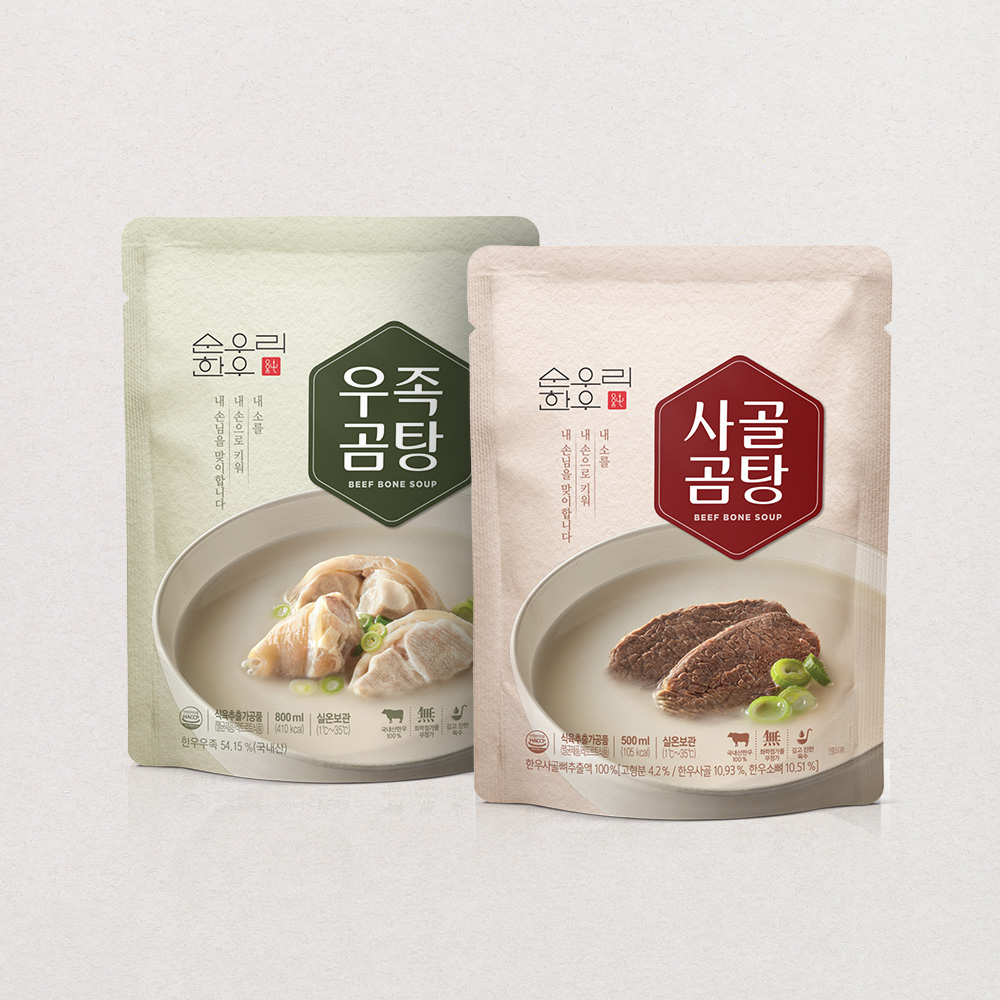 순우리한우 우족곰탕2팩 사골곰탕4팩 / 총 6팩 - 메인 이미지