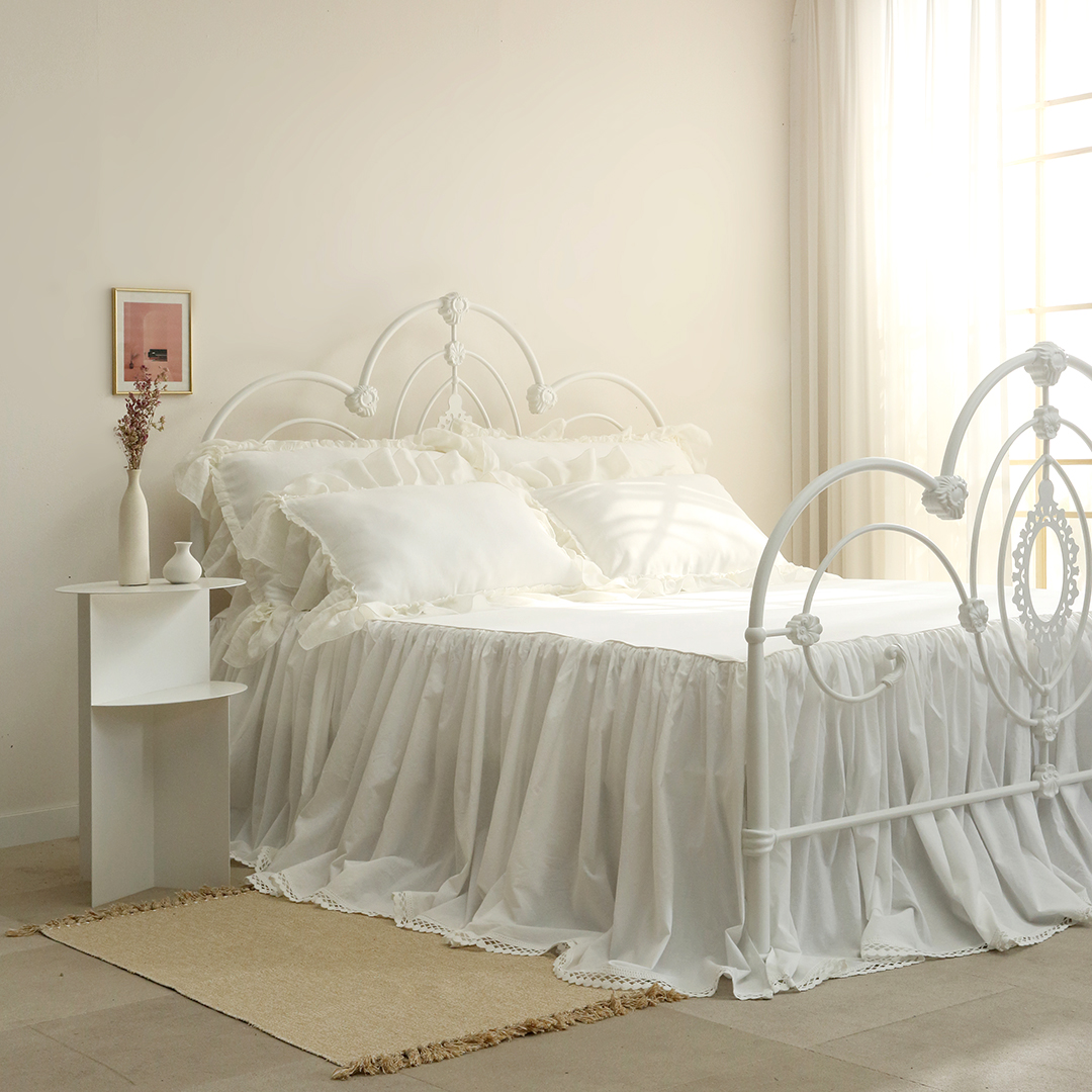 레이스 침대 커버 이스턴킹 프릴 치마 베드 스커트