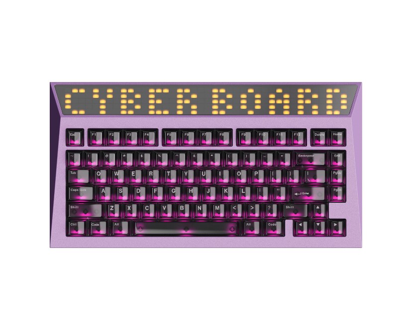 AngryMiao Cyberboard R4 기계식 키보드 사이버 보드 R4 무선 RGB 아이스실버Pro축 Gangstar 퍼플 - 상품 이미지