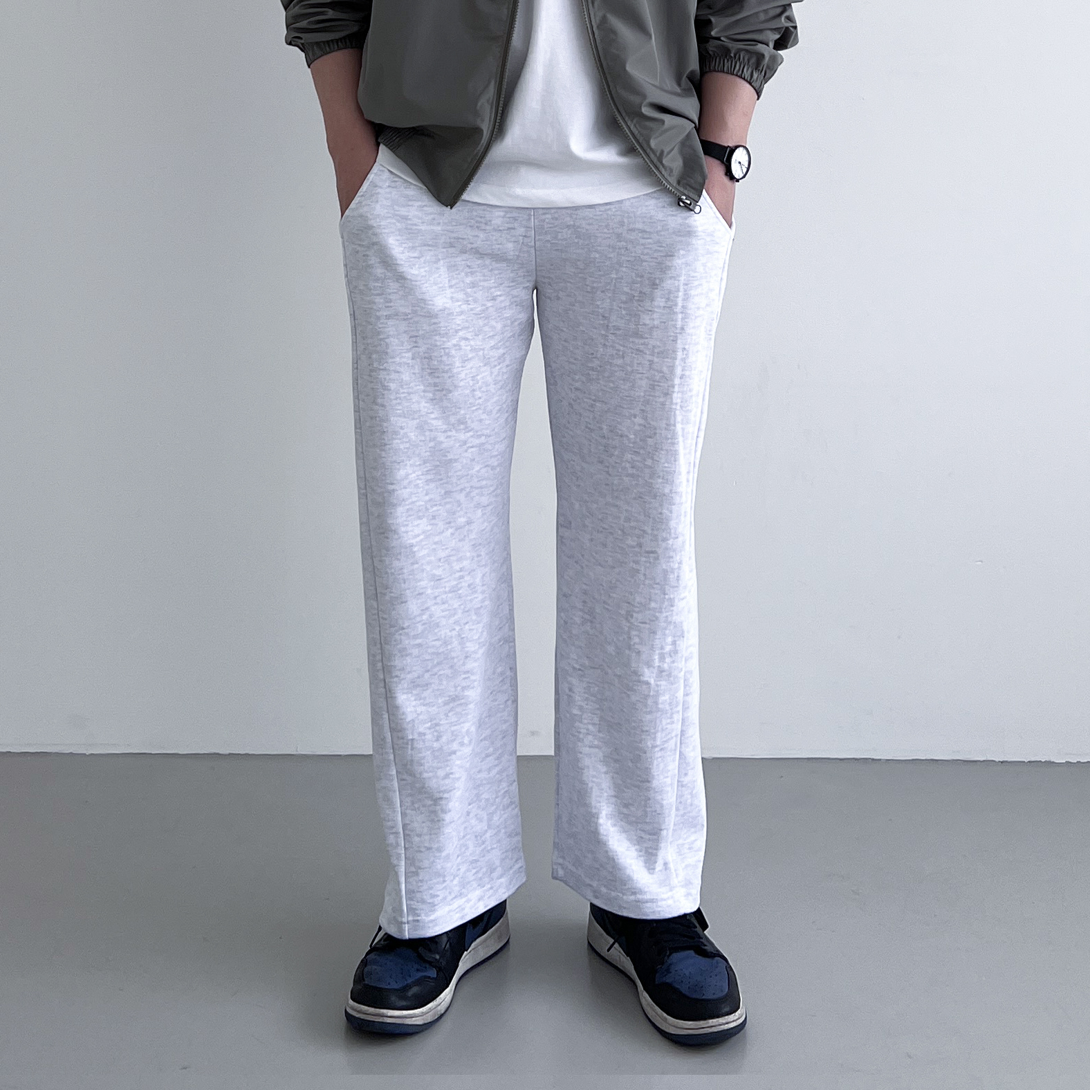 1+1 남자와이드트레이닝팬츠 스웻팬츠 남자통바지 통큰바지 - 상세 이미지 4