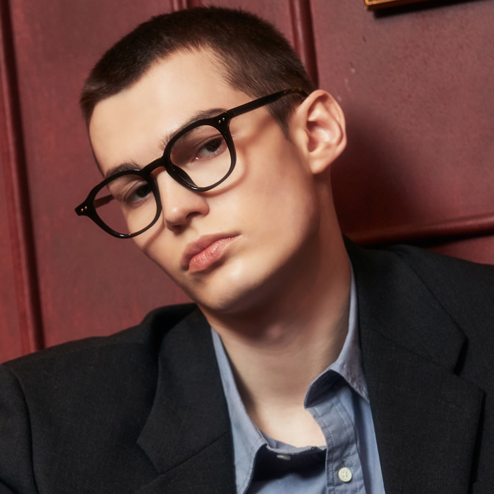 긱시크안경 스퀘어 뿔테안경 블루스크린차단