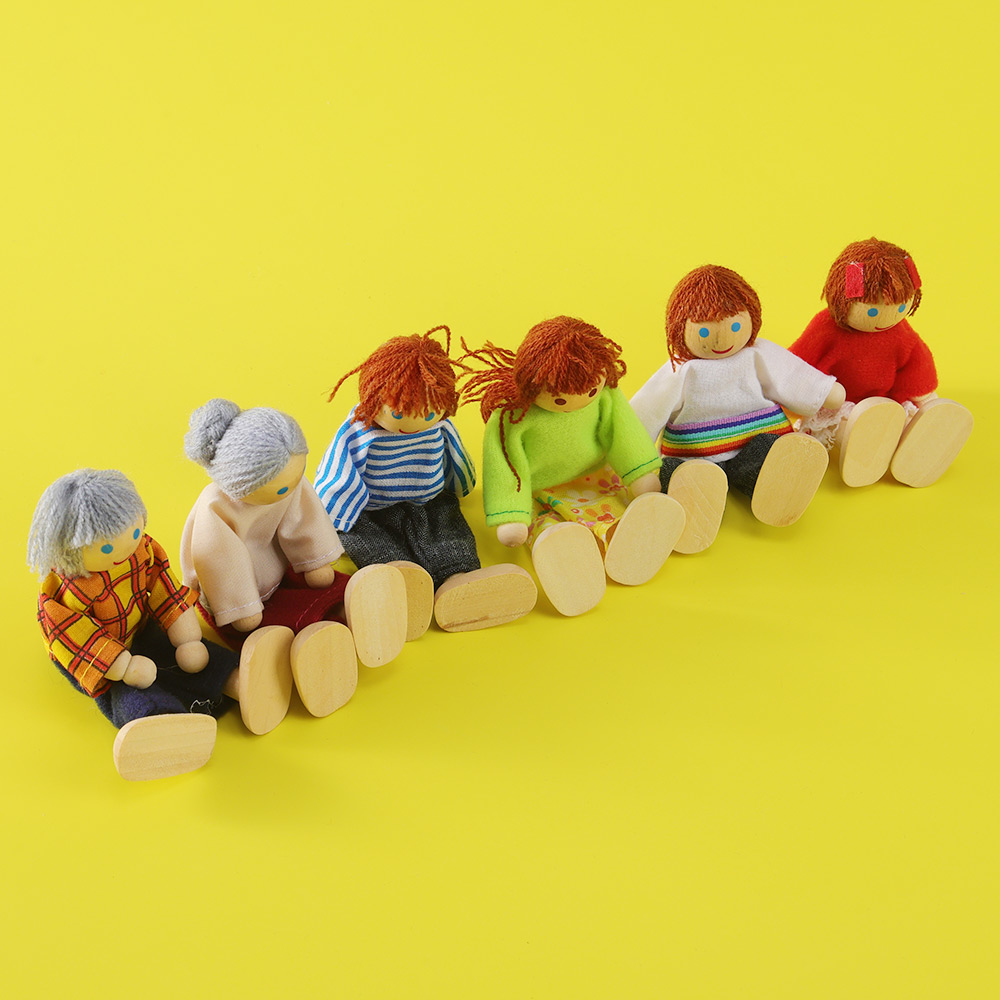 캐스비 뉴관절인형가족6종 돌하우스 가족 원목 목재 장식 인형 - 상세 이미지 3