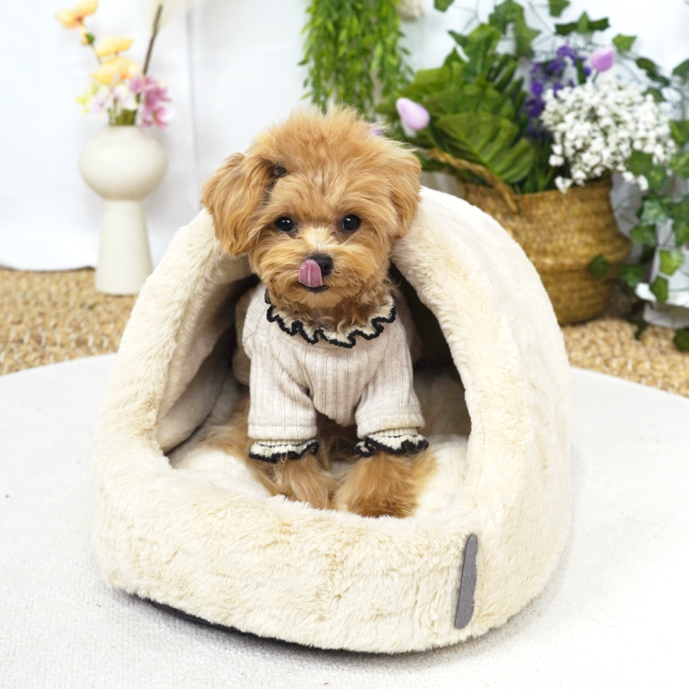 개과천선 윈터 강아지 동글이 하우스 애견 극세사 동굴집 고양이 숨숨집 논슬립 꿀잠 소형 - 상세 이미지 2